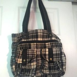 Black and white checkered purse